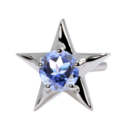 メンズ 10金 星 スタッド ピアス 一粒 片耳1個 選べる 誕生石12石 おしゃれ 18k pt900 sv925 10k 天然石 星型 カジュアル 人気 男性 大人 お出かけ デート (品番 mp-0066-m)