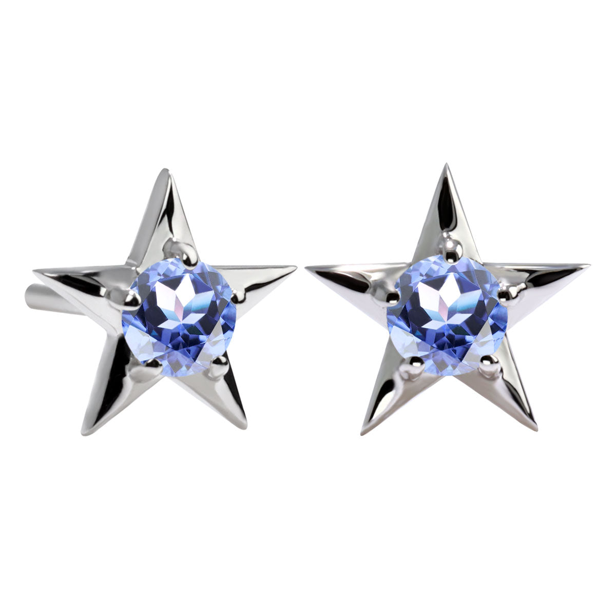 誕生石 ピアス レディース 両耳セット 星モチーフ 一粒ピアス シルバー 10金 18金 プラチナ 天然石 スタッドピアス スター シンプル 可愛い 普段使い (品番 mp-0066-l)