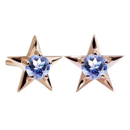 誕生石 ピアス レディース 両耳セット 星モチーフ 一粒ピアス シルバー 10金 18金 プラチナ 天然石 スタッドピアス スター シンプル 可愛い 普段使い (品番 mp-0066-l)