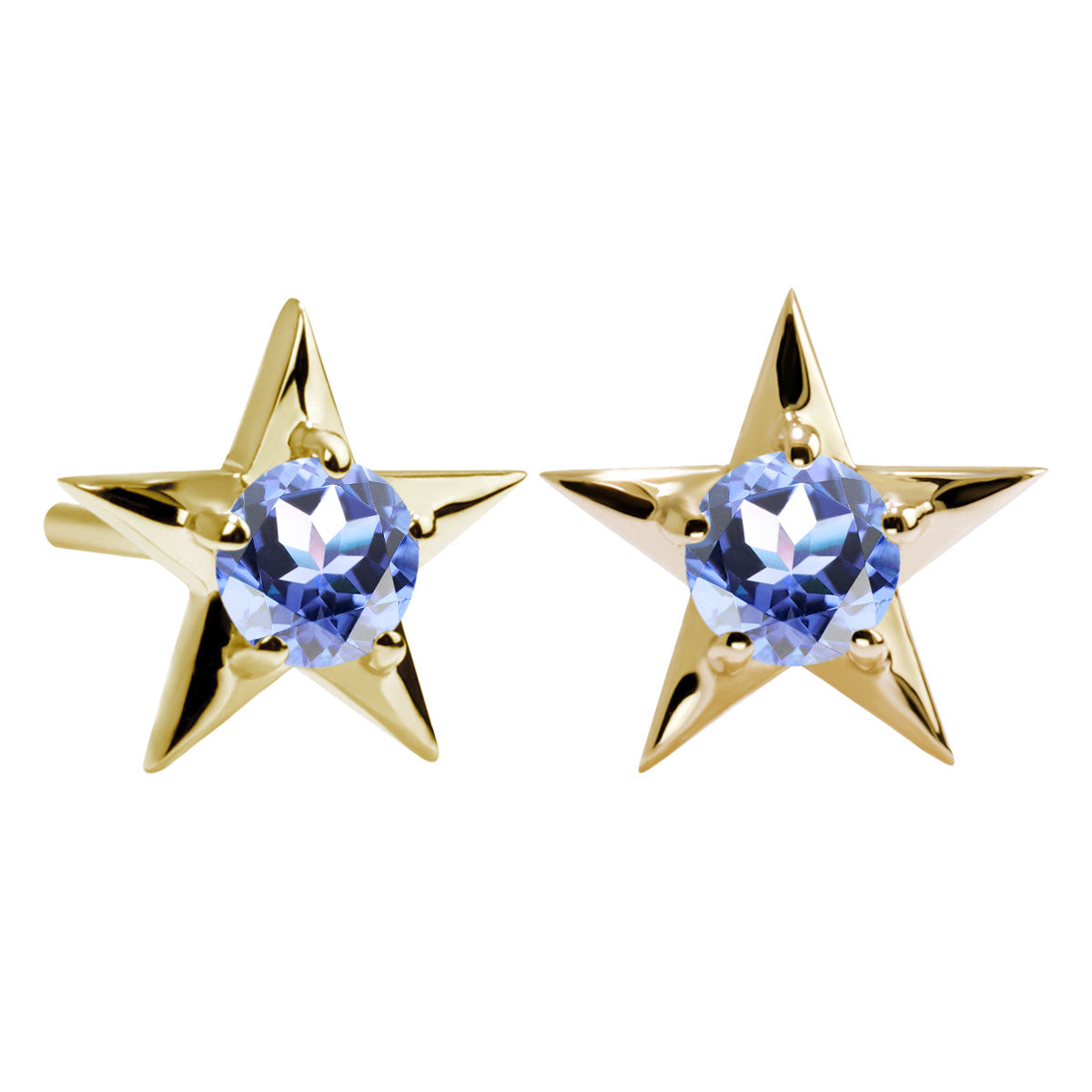 誕生石 ピアス レディース 両耳セット 星モチーフ 一粒ピアス シルバー 10金 18金 プラチナ 天然石 スタッドピアス スター シンプル 可愛い 普段使い (品番 mp-0066-l)