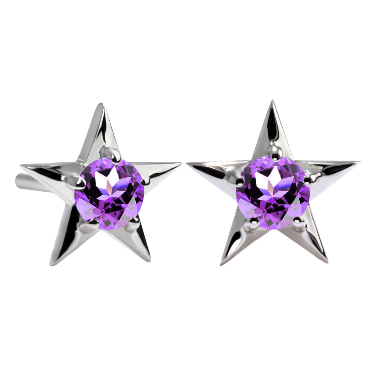 誕生石 ピアス レディース 両耳セット 星モチーフ 一粒ピアス シルバー 10金 18金 プラチナ 天然石 スタッドピアス スター シンプル 可愛い 普段使い (品番 mp-0066-l)
