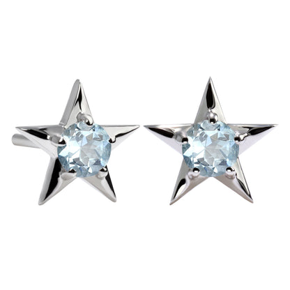 誕生石 ピアス レディース 両耳セット 星モチーフ 一粒ピアス シルバー 10金 18金 プラチナ 天然石 スタッドピアス スター シンプル 可愛い 普段使い (品番 mp-0066-l)