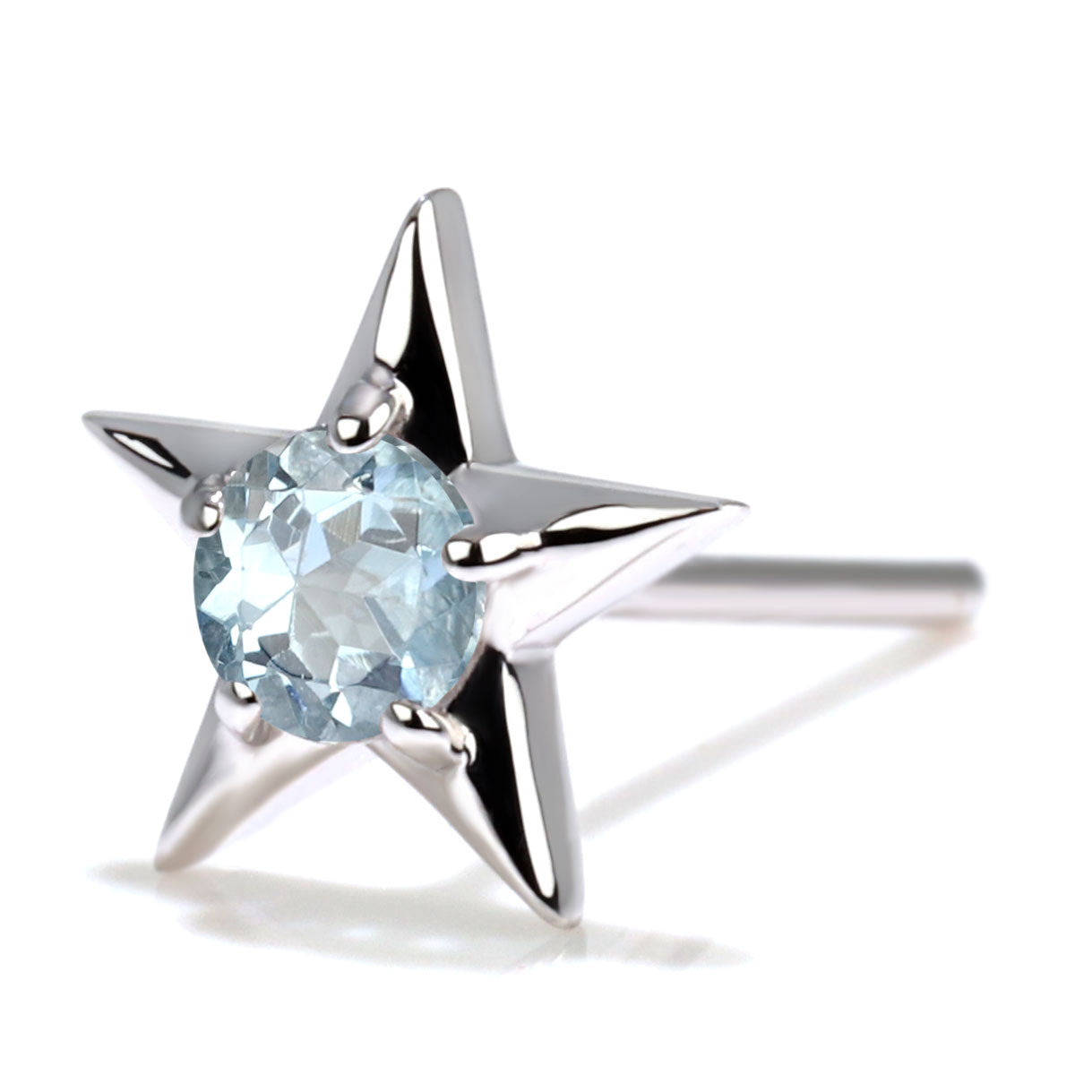 メンズ 10金 星 スタッド ピアス 一粒 片耳1個 選べる 誕生石12石 おしゃれ 18k pt900 sv925 10k 天然石 星型 カジュアル 人気 男性 大人 お出かけ デート (品番 mp-0066-m)