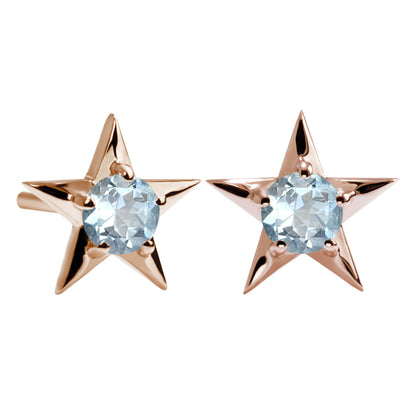 誕生石 ピアス レディース 両耳セット 星モチーフ 一粒ピアス シルバー 10金 18金 プラチナ 天然石 スタッドピアス スター シンプル 可愛い 普段使い (品番 mp-0066-l)