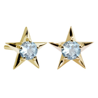 誕生石 ピアス レディース 両耳セット 星モチーフ 一粒ピアス シルバー 10金 18金 プラチナ 天然石 スタッドピアス スター シンプル 可愛い 普段使い (品番 mp-0066-l)