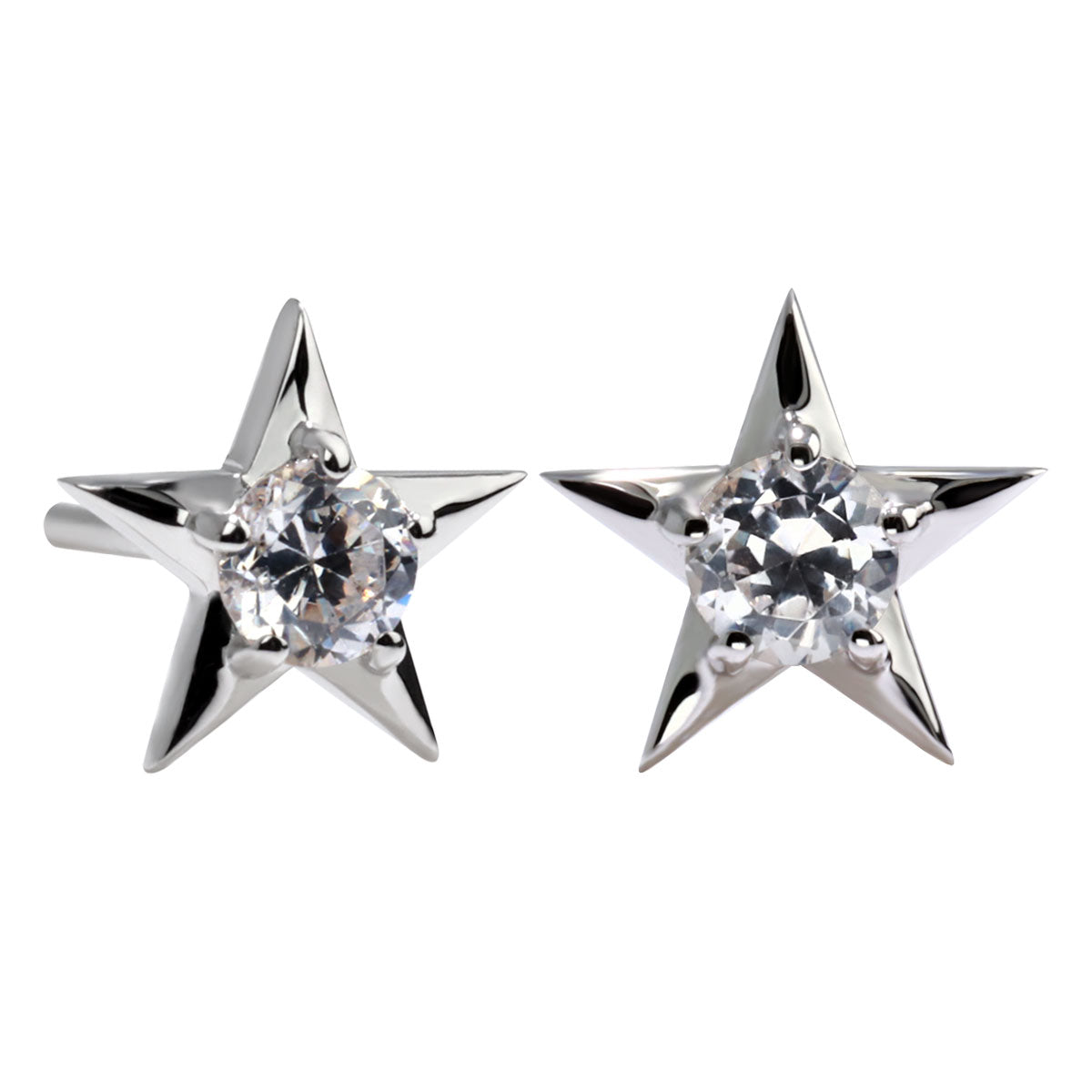 誕生石 ピアス レディース 両耳セット 星モチーフ 一粒ピアス シルバー 10金 18金 プラチナ 天然石 スタッドピアス スター シンプル 可愛い 普段使い (品番 mp-0066-l)