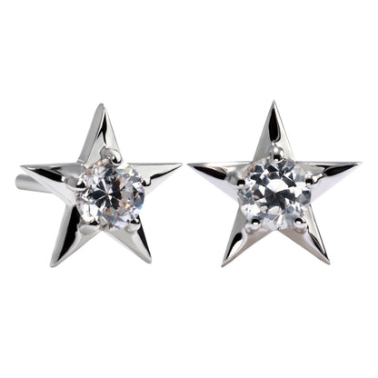 誕生石 ピアス レディース 両耳セット 星モチーフ 一粒ピアス シルバー 10金 18金 プラチナ 天然石 スタッドピアス スター シンプル 可愛い 普段使い (品番 mp-0066-l)