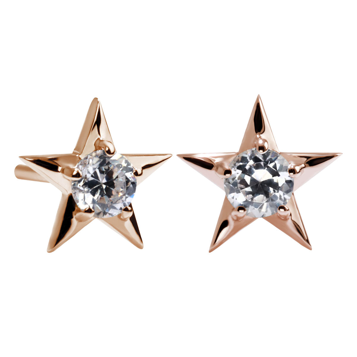 誕生石 ピアス レディース 両耳セット 星モチーフ 一粒ピアス シルバー 10金 18金 プラチナ 天然石 スタッドピアス スター シンプル 可愛い 普段使い (品番 mp-0066-l)
