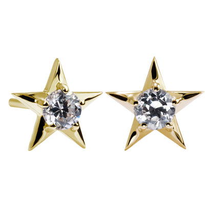 誕生石 ピアス レディース 両耳セット 星モチーフ 一粒ピアス シルバー 10金 18金 プラチナ 天然石 スタッドピアス スター シンプル 可愛い 普段使い (品番 mp-0066-l)