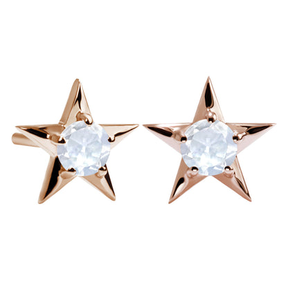 誕生石 ピアス レディース 両耳セット 星モチーフ 一粒ピアス シルバー 10金 18金 プラチナ 天然石 スタッドピアス スター シンプル 可愛い 普段使い (品番 mp-0066-l)