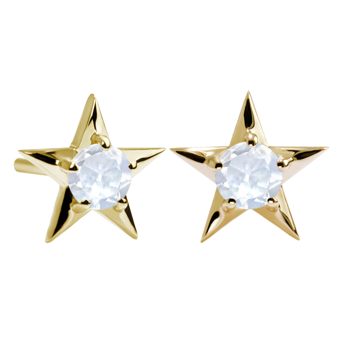 誕生石 ピアス レディース 両耳セット 星モチーフ 一粒ピアス シルバー 10金 18金 プラチナ 天然石 スタッドピアス スター シンプル 可愛い 普段使い (品番 mp-0066-l)