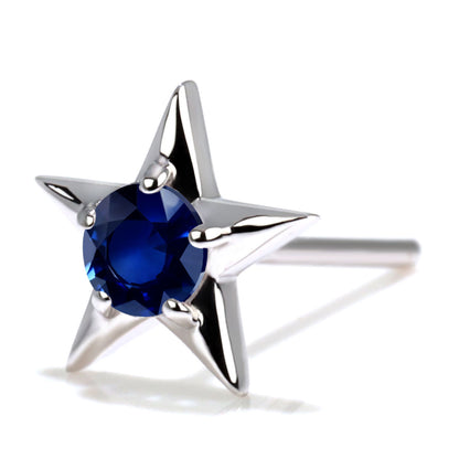 誕生石 ピアス レディース 両耳セット 星モチーフ 一粒ピアス シルバー 10金 18金 プラチナ 天然石 スタッドピアス スター シンプル 可愛い 普段使い (品番 mp-0066-l)