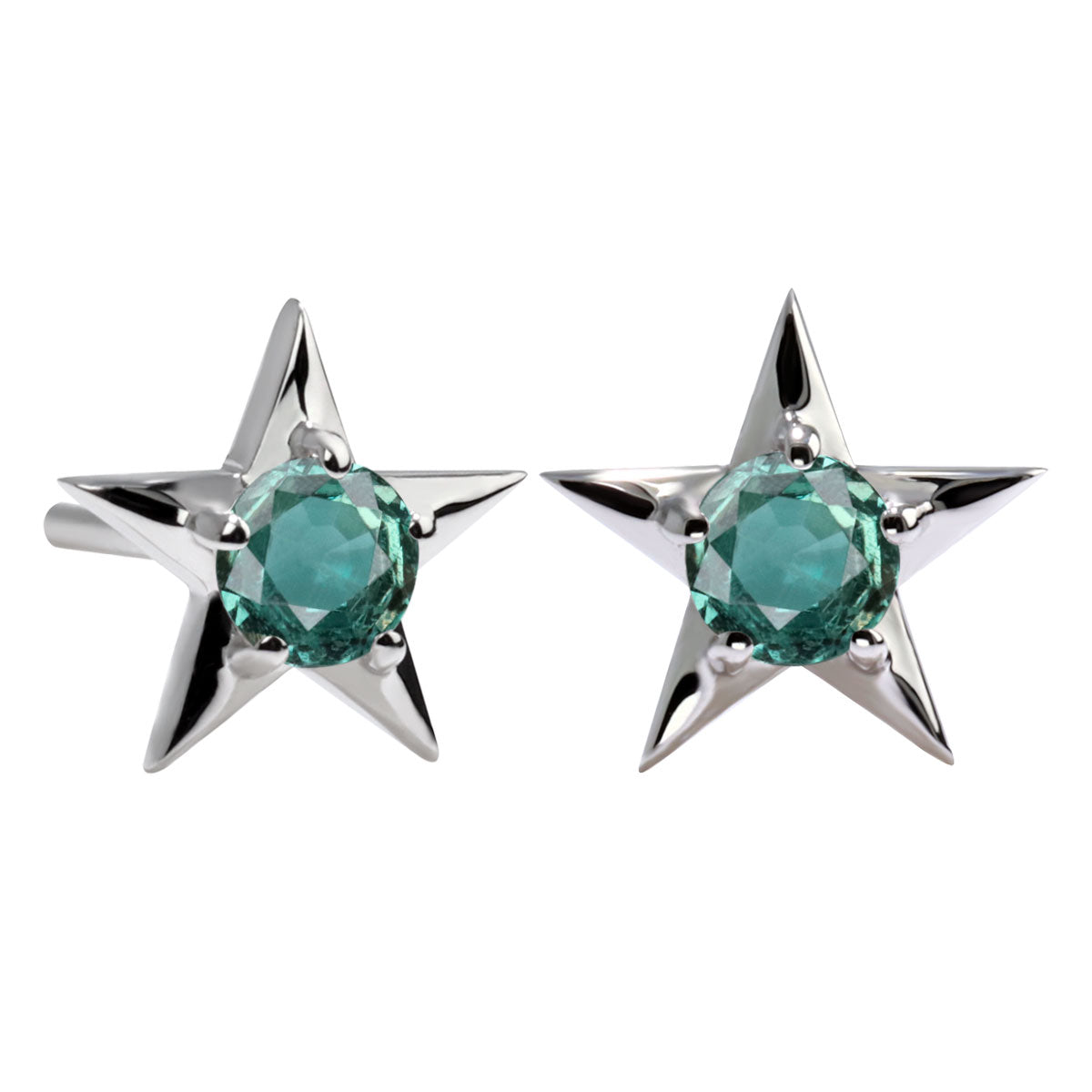 ピアス 一粒 星 アレキサンドライト K18 K10 Pt900 シンプル スターモチーフ 希少石 スタッドピアス レディース ジュエリー 星ピアス 可愛い 女性 人気 (品番 mp-0066-alex-l)
