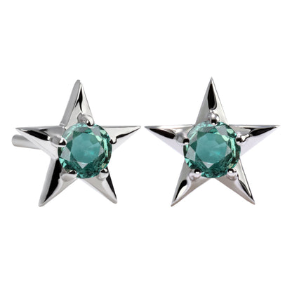 ピアス 一粒 星 アレキサンドライト K18 K10 Pt900 シンプル スターモチーフ 希少石 スタッドピアス レディース ジュエリー 星ピアス 可愛い 女性 人気 (品番 mp-0066-alex-l)