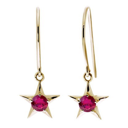 フックピアス 誕生石 選べる 揺れる 星 レディース K10 K18 Pt SV 両耳 かわいい 一粒 ピアス スターモチーフ 天然石 ジュエリー 大人 上品 おしゃれ (品番 mp-0066-b-l)