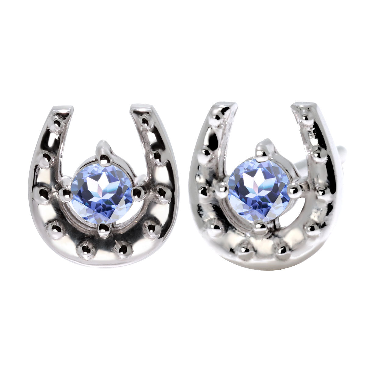 ピアス 馬蹄 レディース 小さい スタッド 10金 18金 プラチナ シルバー 誕生石 選べる 両耳用 天然石 ホースシュー 幸運モチーフ 大人可愛い 普段使い (品番 mp-0107-l)