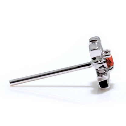 メンズ クロス ピアス 一粒 誕生石 選べる12石 片耳1個 スタッド シンプル sv925 k10 k18 Pt900 綺麗 プチピアス 十字架 お出かけ 普段使い 男女兼用 (品番 mp-0108-m)