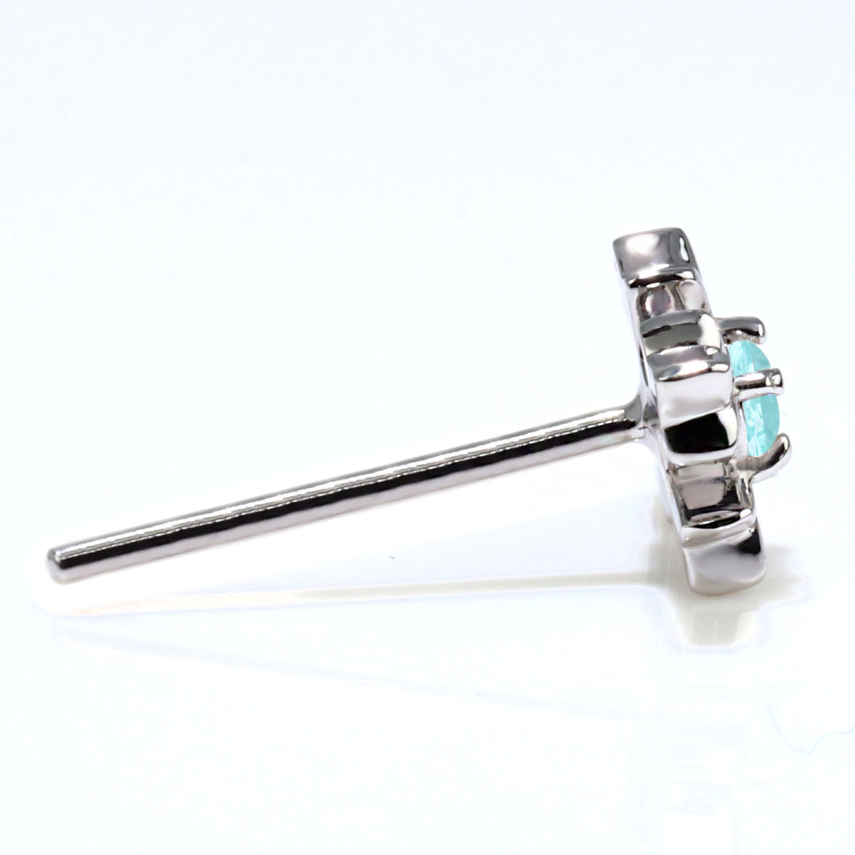 ピアス クロス レディース パライバトルマリン スタッドピアス 両耳 一粒 小さめ K10 K18 Pt900 十字架 女性 おしゃれ クリスマス プレゼント お揃い (品番 mp-0109-para-l)