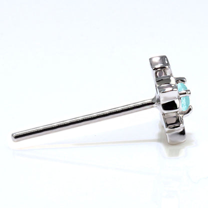 ピアス クロス レディース パライバトルマリン スタッドピアス 両耳 一粒 小さめ K10 K18 Pt900 十字架 女性 おしゃれ クリスマス プレゼント お揃い (品番 mp-0109-para-l)