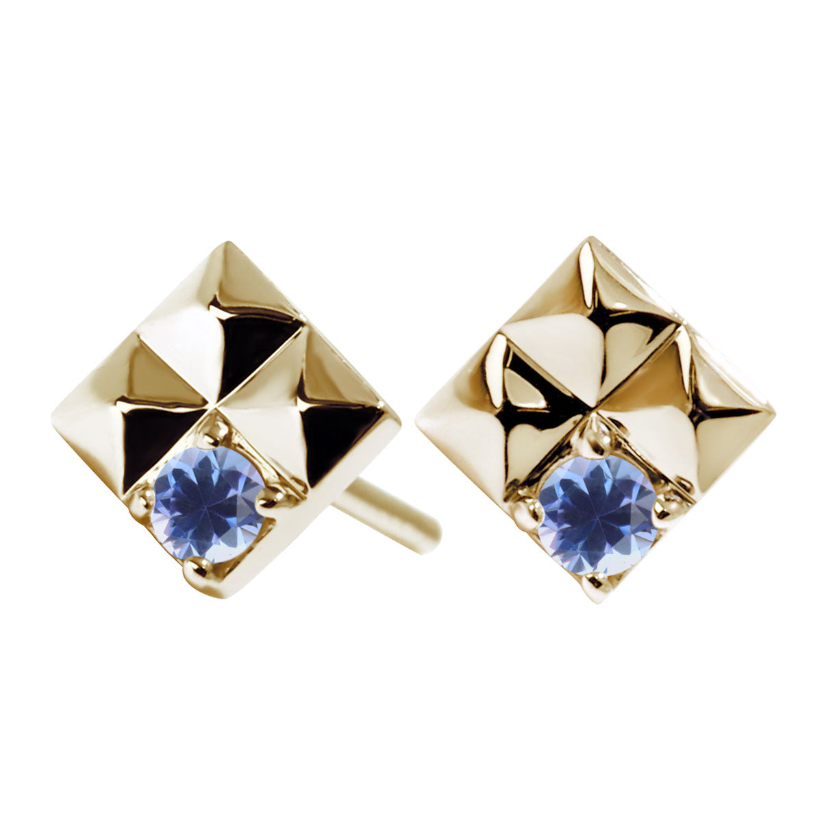 ベニトアイト スクエア ピアス レディース 両耳 希少石 スタッドピアス 小さめ 可愛い 上品 女性 人気 スタッズ 普段使い 小ぶり 天然石ピアス (品番 mp-0135-beni-l)