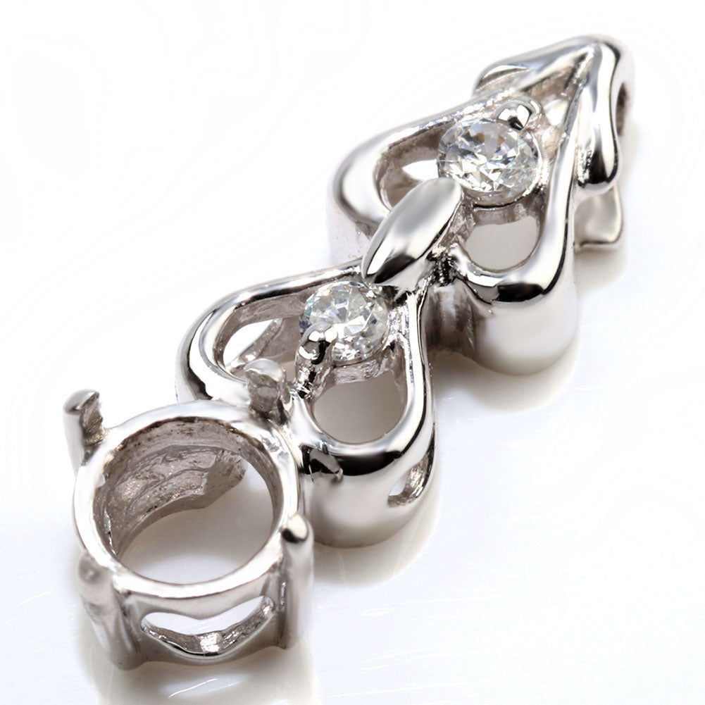 ペンダントトップ ハート RD 4mm 空枠 簡単 セミオーダー ハート 10金 18金 プラチナ シルバー ペンダント 女性 ギフト (品番 mpn-0010-kw)