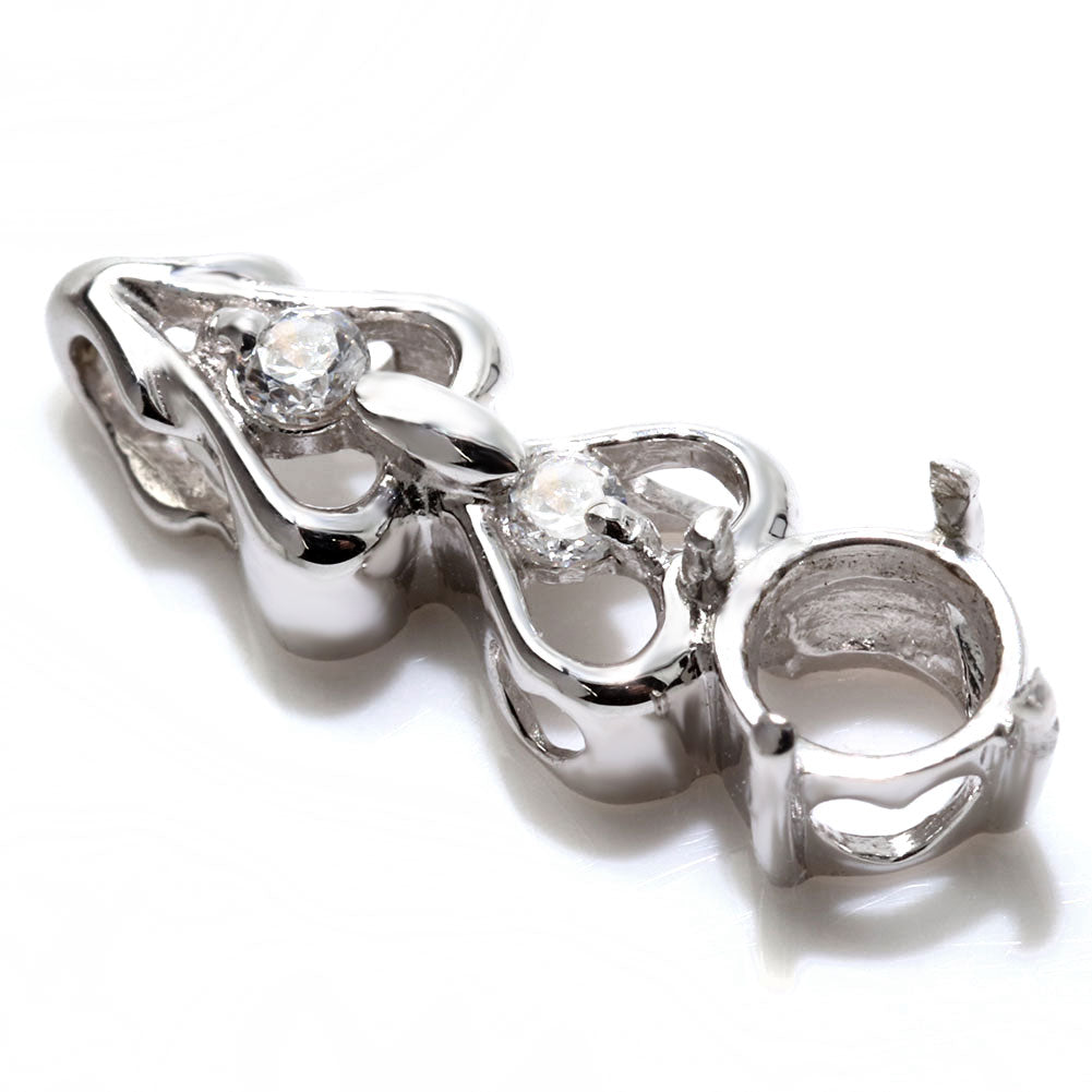 ペンダントトップ ハート RD 4mm 空枠 簡単 セミオーダー ハート 10金 18金 プラチナ シルバー ペンダント 女性 ギフト (品番 mpn-0010-kw)