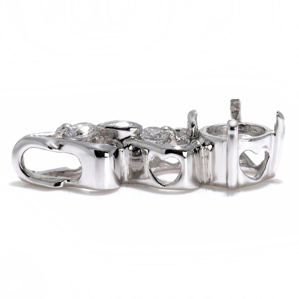 ペンダントトップ ハート RD 4mm 空枠 簡単 セミオーダー ハート 10金 18金 プラチナ シルバー ペンダント 女性 ギフト (品番 mpn-0010-kw)