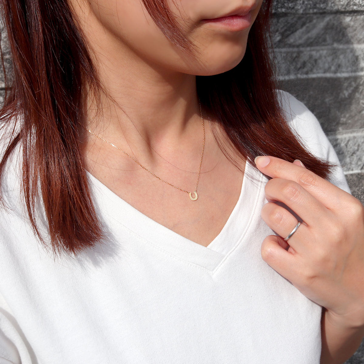 馬蹄 ネックレス k18 ホースシュー レディース 10金 18金 プラチナ プチネックレス シンプル 可愛い 彼女 プレゼント 角小豆チェーン おしゃれ (品番 mpn-0148)