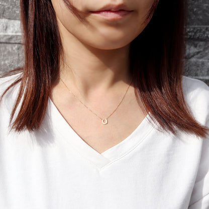 馬蹄 ネックレス k18 ホースシュー レディース 10金 18金 プラチナ プチネックレス シンプル 可愛い 彼女 プレゼント 角小豆チェーン おしゃれ (品番 mpn-0148)