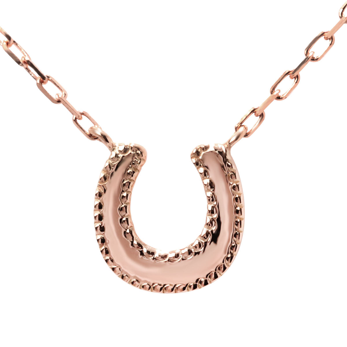 馬蹄 ネックレス k18 ホースシュー レディース 10金 18金 プラチナ プチネックレス シンプル 可愛い 彼女 プレゼント 角小豆チェーン おしゃれ (品番 mpn-0148)