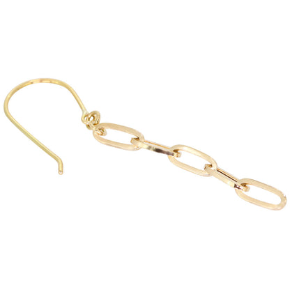 レディース ピアス ロング K18 ペーパークリップ チェーン フックピアス 揺れる 18k ゴールド  チェーンピアス 18金 シンプル かわいい 大人 (品番 mpp-pc-065)