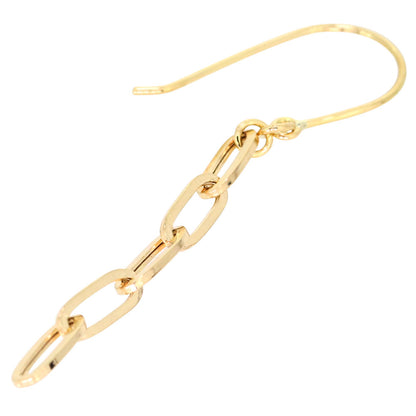 レディース ピアス ロング K18 ペーパークリップ チェーン フックピアス 揺れる 18k ゴールド  チェーンピアス 18金 シンプル かわいい 大人 (品番 mpp-pc-065)