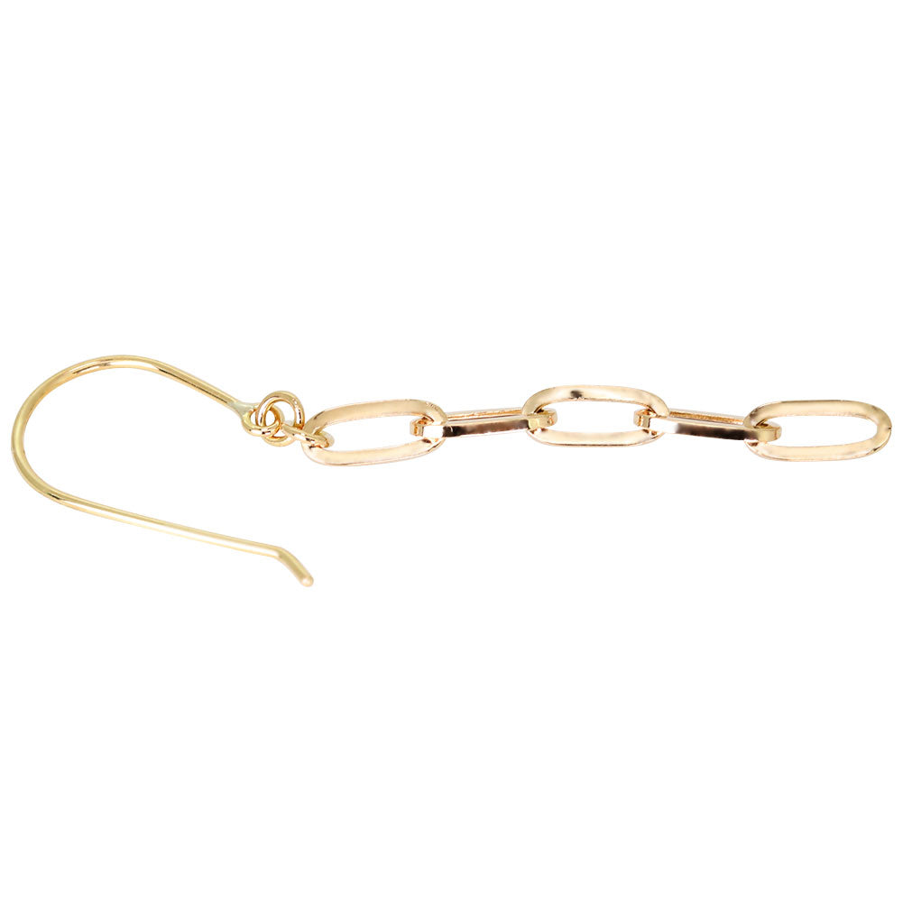 レディース ピアス ロング K18 ペーパークリップ チェーン フックピアス 揺れる 18k ゴールド  チェーンピアス 18金 シンプル かわいい 大人 (品番 mpp-pc-065)