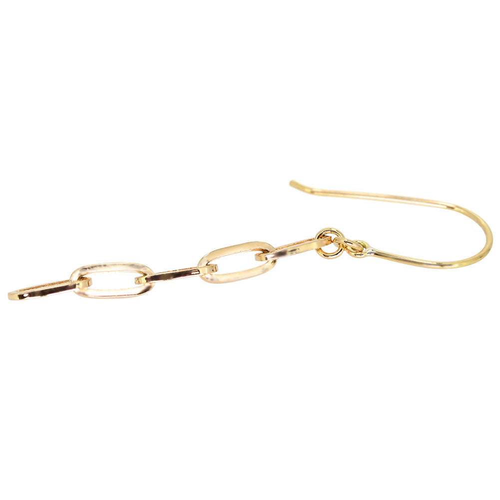 レディース ピアス ロング K18 ペーパークリップ チェーン フックピアス 揺れる 18k ゴールド  チェーンピアス 18金 シンプル かわいい 大人 (品番 mpp-pc-065)