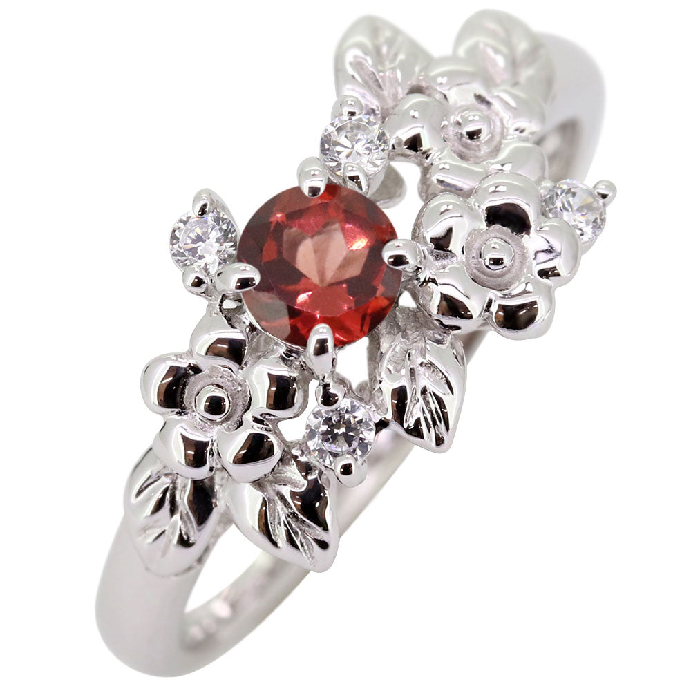 フラワーリング 指輪 レディース 選べる誕生石 花 フラワーモチーフ 女性 おしゃれ 母の日 プレゼント 天然石 pt900 K18 K10 SV925 (品番 mpr-0009)