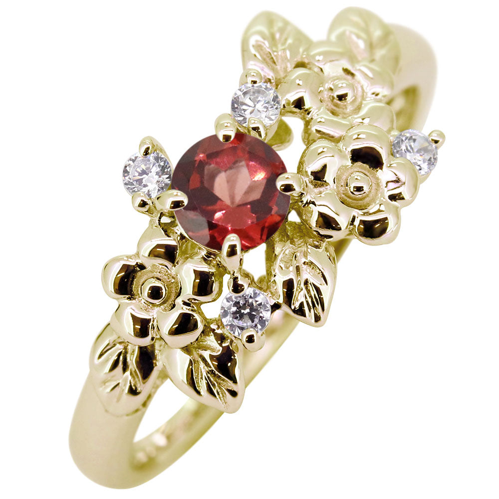 フラワーリング 指輪 レディース 選べる誕生石 花 フラワーモチーフ 女性 おしゃれ 母の日 プレゼント 天然石 pt900 K18 K10 SV925 (品番 mpr-0009)