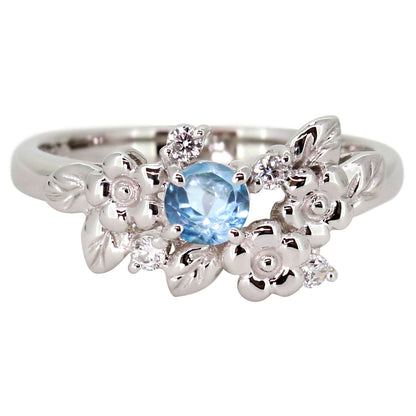 フラワーリング 指輪 レディース 選べる誕生石 花 フラワーモチーフ 女性 おしゃれ 母の日 プレゼント 天然石 pt900 K18 K10 SV925 (品番 mpr-0009)