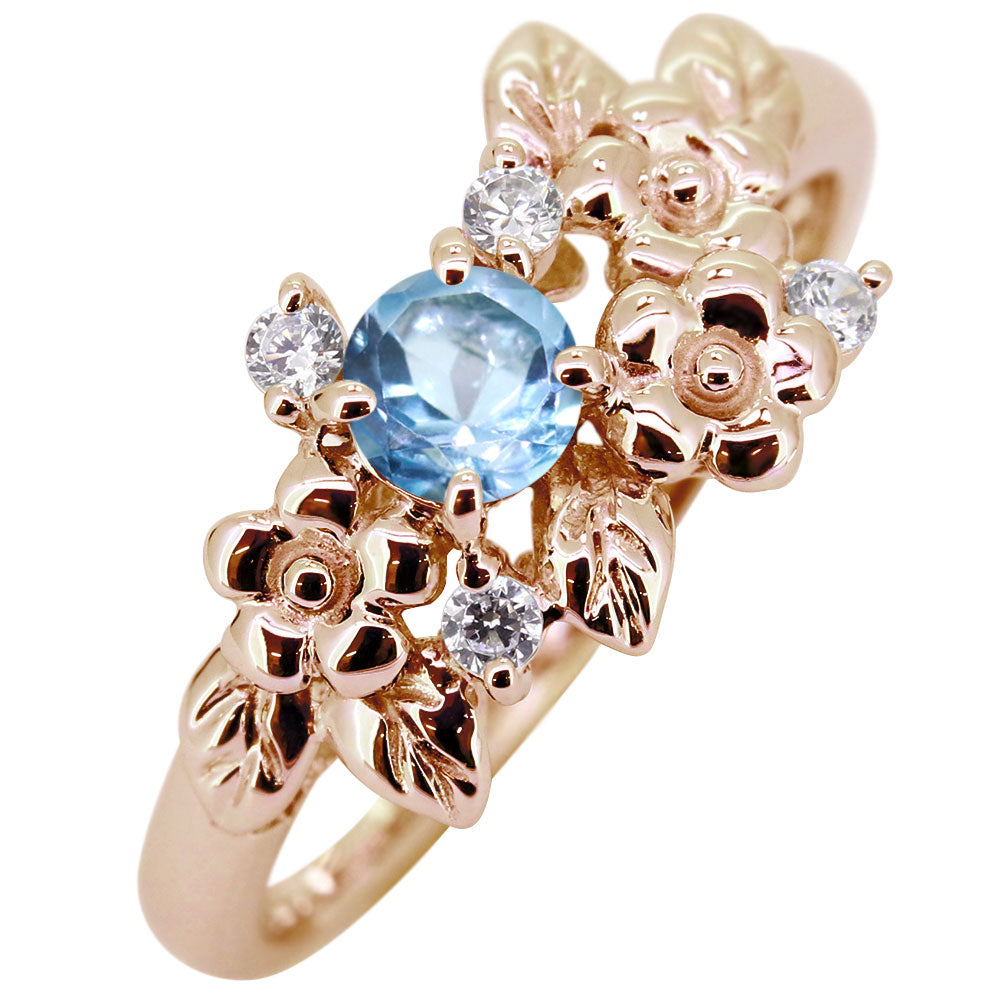 フラワーリング 指輪 レディース 選べる誕生石 花 フラワーモチーフ 女性 おしゃれ 母の日 プレゼント 天然石 pt900 K18 K10 SV925 (品番 mpr-0009)