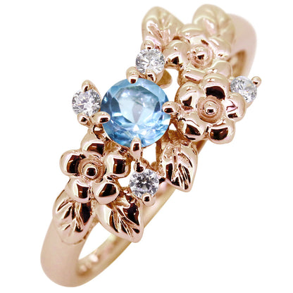 フラワーリング 指輪 レディース 選べる誕生石 花 フラワーモチーフ 女性 おしゃれ 母の日 プレゼント 天然石 pt900 K18 K10 SV925 (品番 mpr-0009)