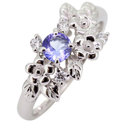 フラワーリング 指輪 レディース 選べる誕生石 花 フラワーモチーフ 女性 おしゃれ 母の日 プレゼント 天然石 pt900 K18 K10 SV925 (品番 mpr-0009)