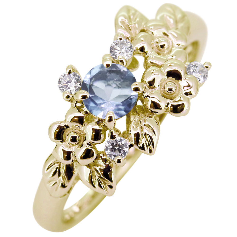 フラワーリング 指輪 レディース 選べる誕生石 花 フラワーモチーフ 女性 おしゃれ 母の日 プレゼント 天然石 pt900 K18 K10 SV925 (品番 mpr-0009)