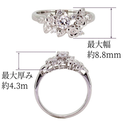 フラワーリング 指輪 レディース 選べる誕生石 花 フラワーモチーフ 女性 おしゃれ 母の日 プレゼント 天然石 pt900 K18 K10 SV925 (品番 mpr-0009)