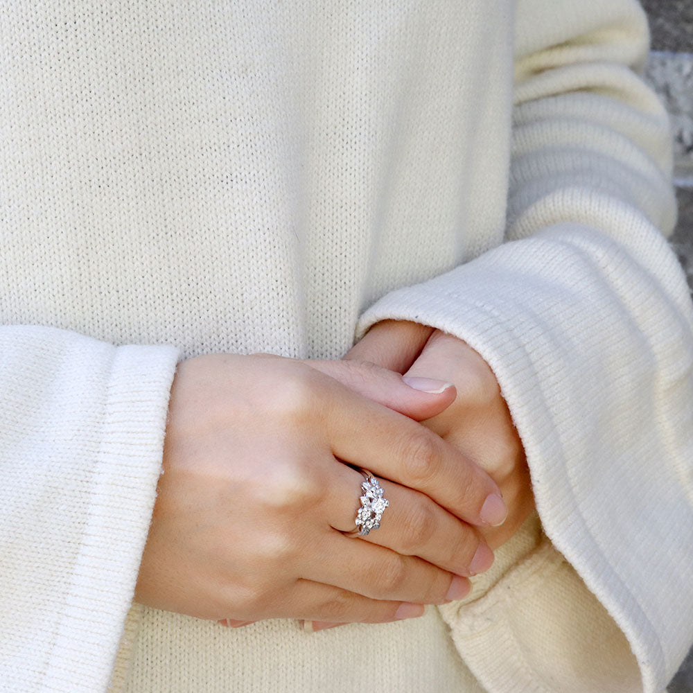 フラワーリング 指輪 レディース 選べる誕生石 花 フラワーモチーフ 女性 おしゃれ 母の日 プレゼント 天然石 pt900 K18 K10 SV925 (品番 mpr-0009)