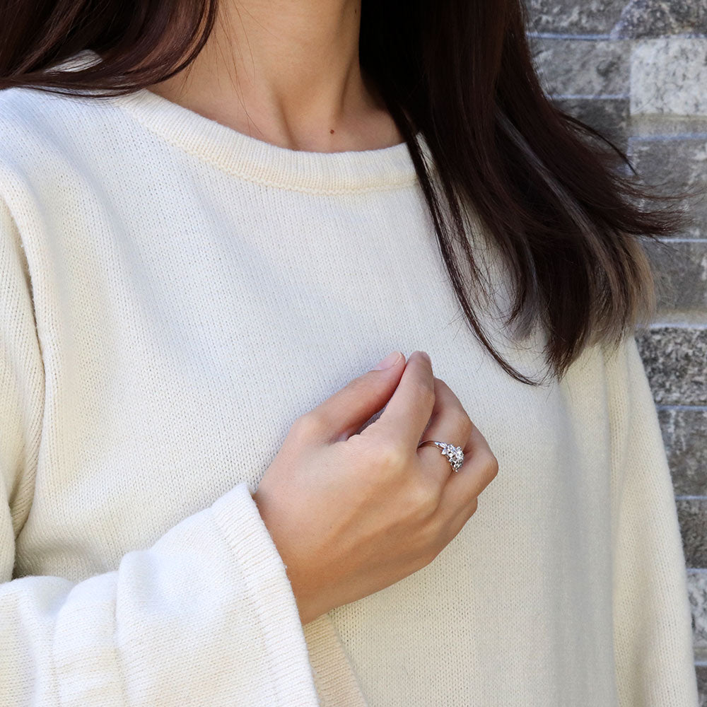 フラワーリング 指輪 レディース 選べる誕生石 花 フラワーモチーフ 女性 おしゃれ 母の日 プレゼント 天然石 pt900 K18 K10 SV925 (品番 mpr-0009)