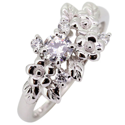 フラワーリング 指輪 レディース 選べる誕生石 花 フラワーモチーフ 女性 おしゃれ 母の日 プレゼント 天然石 pt900 K18 K10 SV925 (品番 mpr-0009)