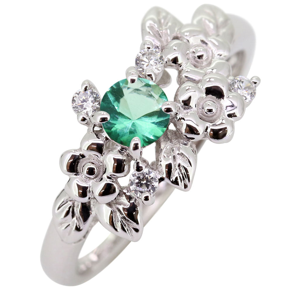 フラワーリング 指輪 レディース 選べる誕生石 花 フラワーモチーフ 女性 おしゃれ 母の日 プレゼント 天然石 pt900 K18 K10 SV925 (品番 mpr-0009)