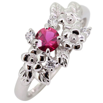 フラワーリング 指輪 レディース 選べる誕生石 花 フラワーモチーフ 女性 おしゃれ 母の日 プレゼント 天然石 pt900 K18 K10 SV925 (品番 mpr-0009)