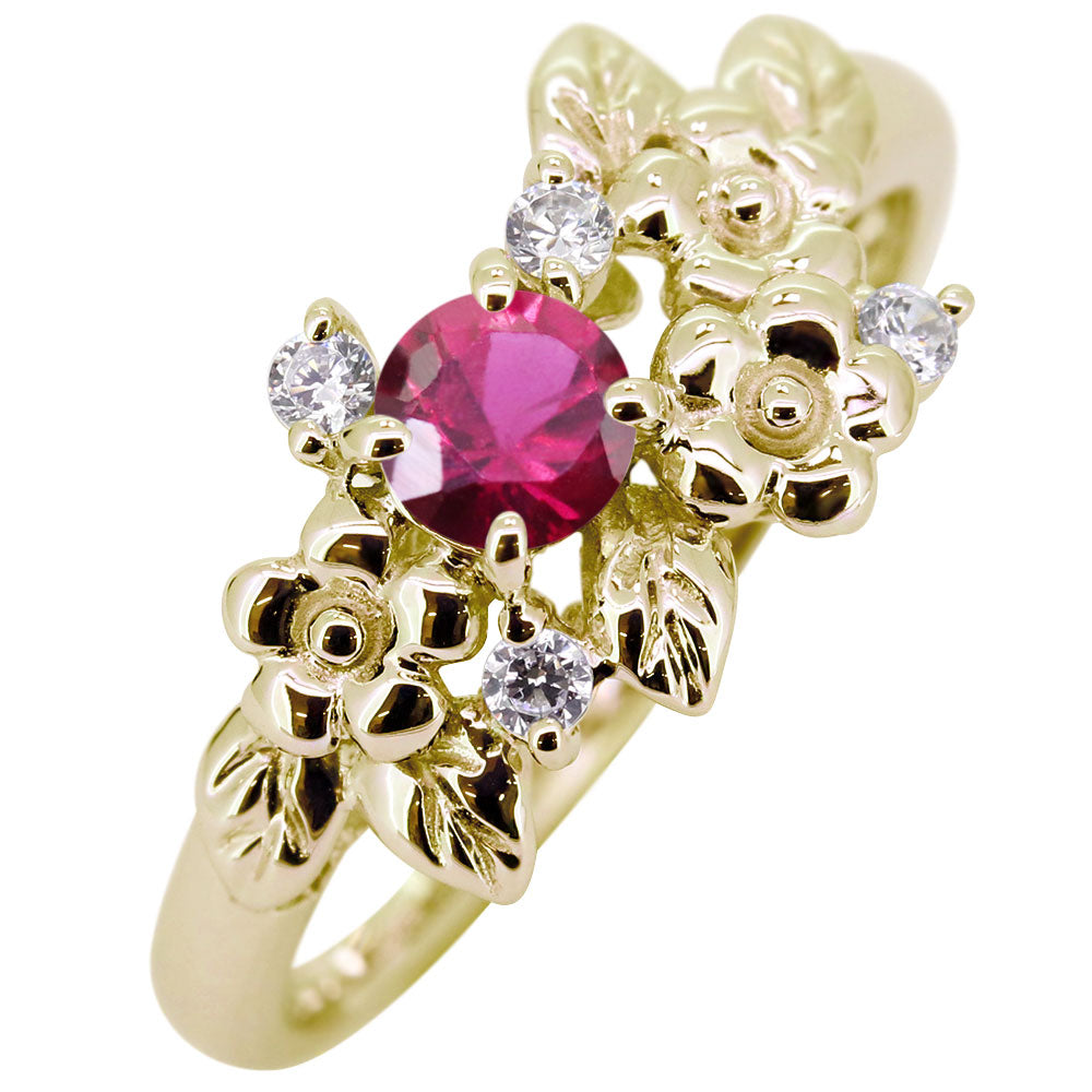 フラワーリング 指輪 レディース 選べる誕生石 花 フラワーモチーフ 女性 おしゃれ 母の日 プレゼント 天然石 pt900 K18 K10 SV925 (品番 mpr-0009)