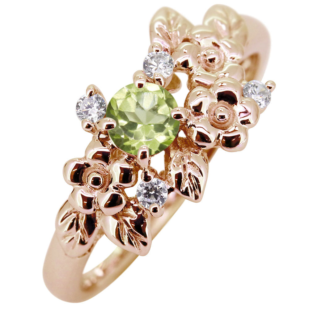 フラワーリング 指輪 レディース 選べる誕生石 花 フラワーモチーフ 女性 おしゃれ 母の日 プレゼント 天然石 pt900 K18 K10 SV925 (品番 mpr-0009)