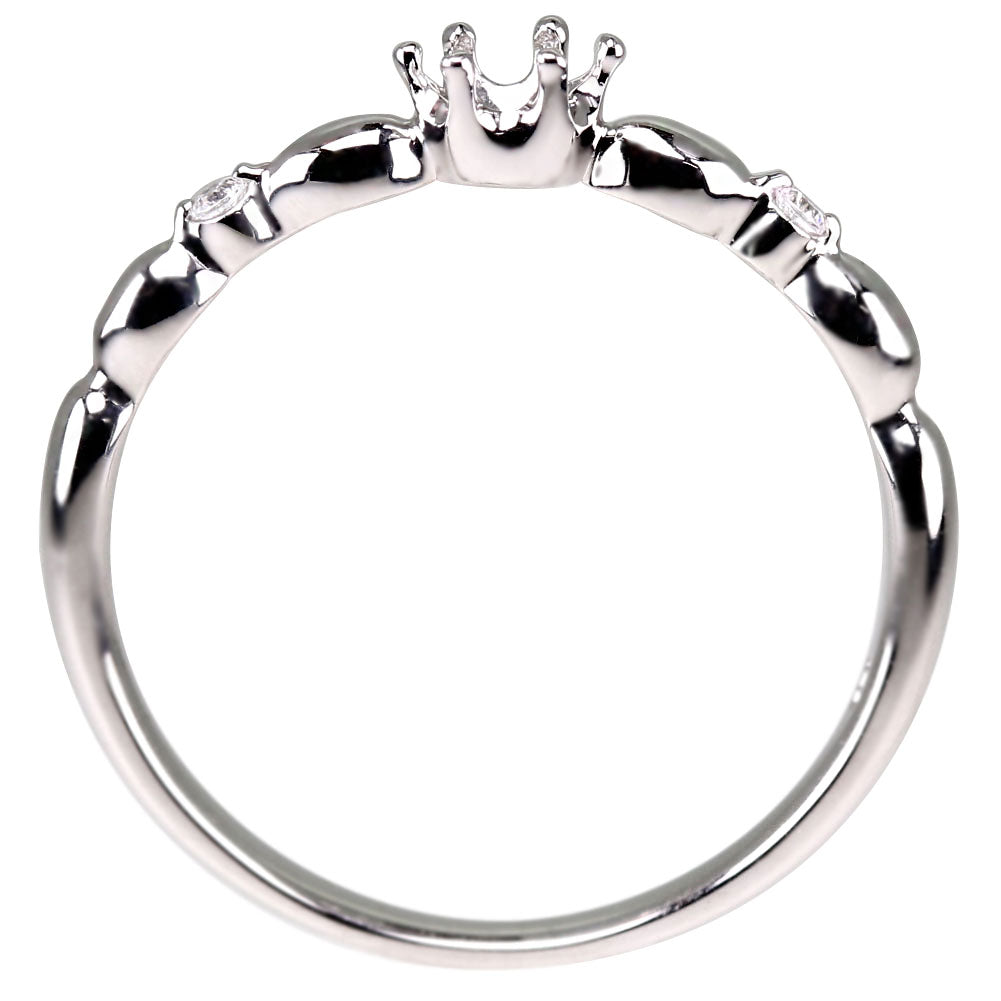 指輪 空枠 セミオーダー リング 王冠 リフォーム 18金 プラチナ 10金 リング枠 3mm シンプル 華奢 レディース 女性 大人 (品番 mpr-0018-kw)